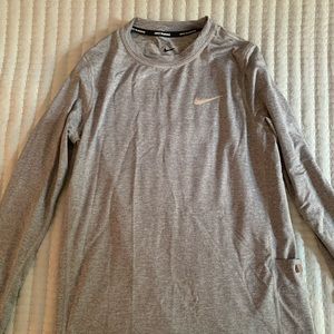 nike running long sleeve shirt with thumb holes and phone pocket